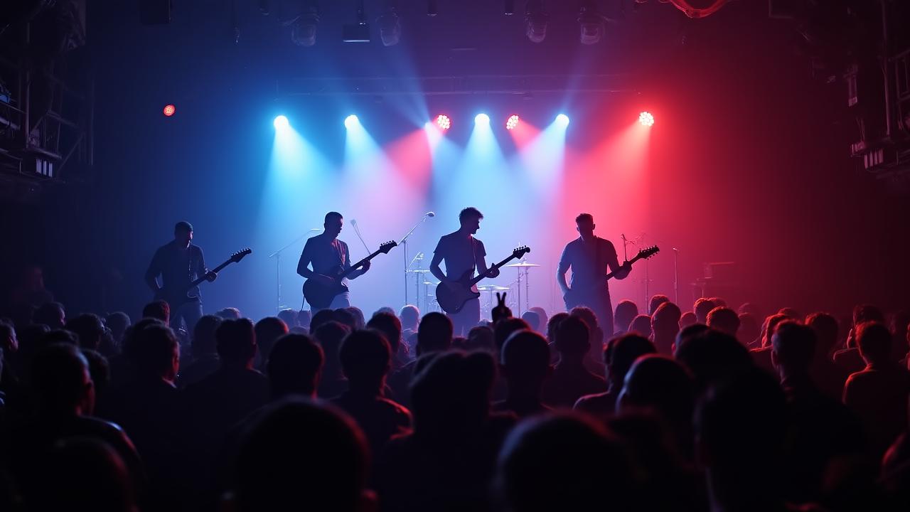 Band indipendente in tour sul palco